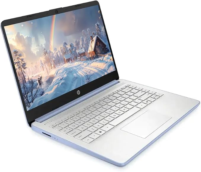HP 14" Business Laptop Computer with Microsoft Office 365, 4-Core Intel Processor, 128GB Storage, 4GB RAM, Windows 11, SageNova Earphones, Sky Blue - Image 4