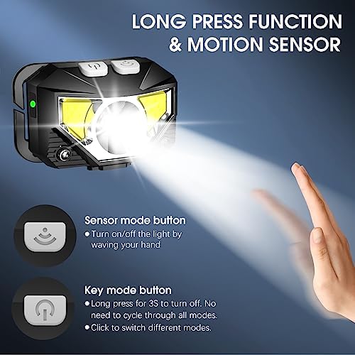 LHKNL Headlamp Flashlight, Lumen Bright Head Lamps LED Rechargeable Camping - Image 3