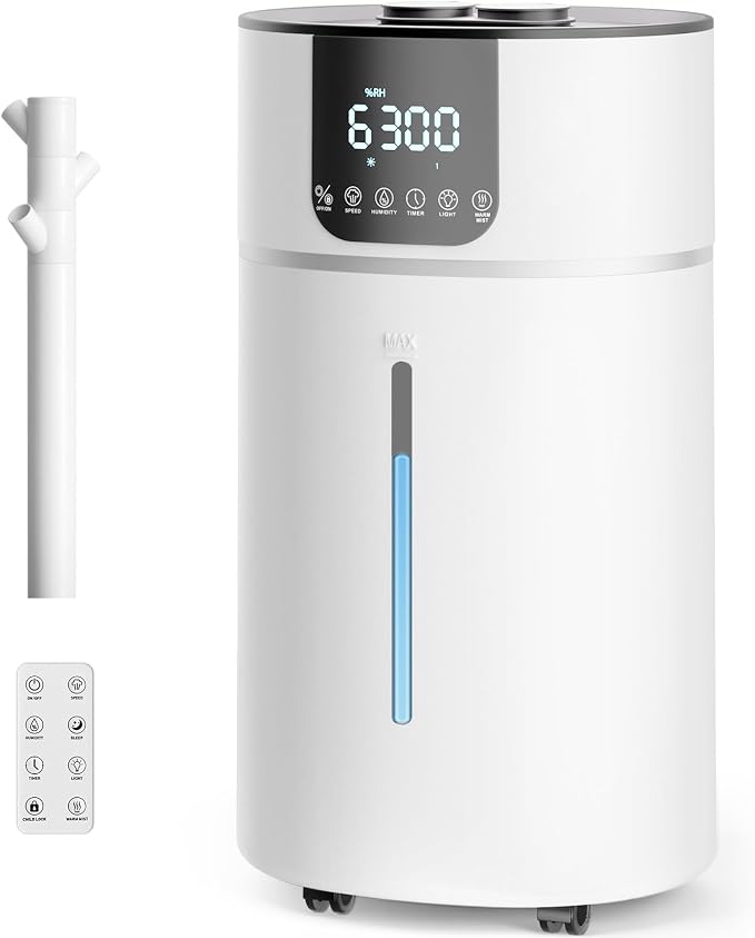 AreShark 4.2 Gal/16L Humidifier Large Room, Cool Warm Mist 2000ft² Whole House Air Humidifiers for Bedroom, Plants, Adults, 60H Runtime, Humidity Setting, Easy to Clean, Top Fill, Extension Tube by Unknown