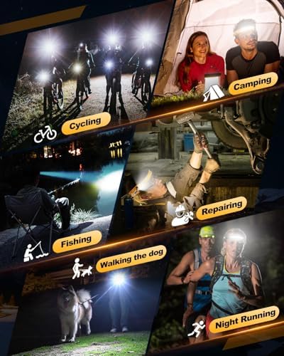 Victoper Rechargeable Headlamp 2Pack, Detachable 230° Wide Beam LED 2in1 Head Lamp with Motion Sensor, Hard Hat Head Light for Adults, 9 Modes Flashlight for Running Hunting Camping Essentials Gear - Image 7