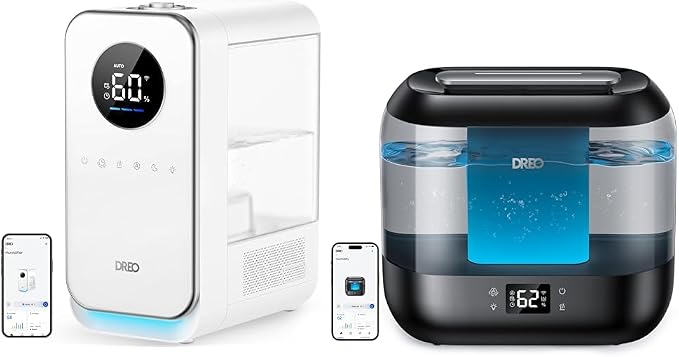 Dreo Humidifiers for Bedroom Home, Top-filled Smart Quiet Cool Mist Humidifiers & 4L Smart Humidifiers for Bedroom, Quiet Supersized Cool Mist Ultrasonic Humidifier, Standard by Unknown