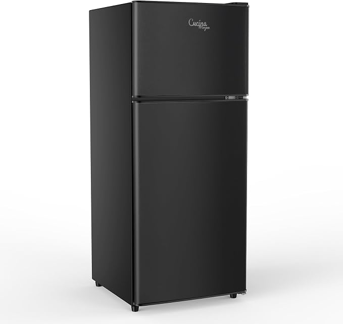 Cucina Magica Mini Fridge with Freezer, 3.8 Cu.Ft Small Fridge, Energy Saving, Low Noise,7 Adjustable Thermostat, Double Door Small Refrigerator for Dorm, Bedroom, Office by CucinaMagica