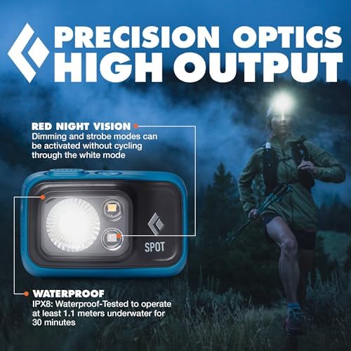 BLACK DIAMOND Spot 400 Headlamp, AAA Powered, Dimmable, Waterproof, BD Azul - Image 4