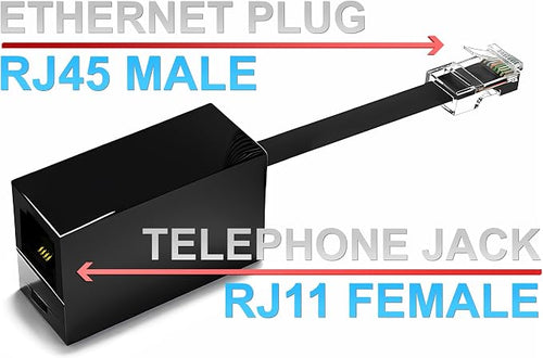 1-Pack RJ11 to RJ45 Adapter Phone Line to Ethernet – RJ11 Female to RJ45 Male - Image 2