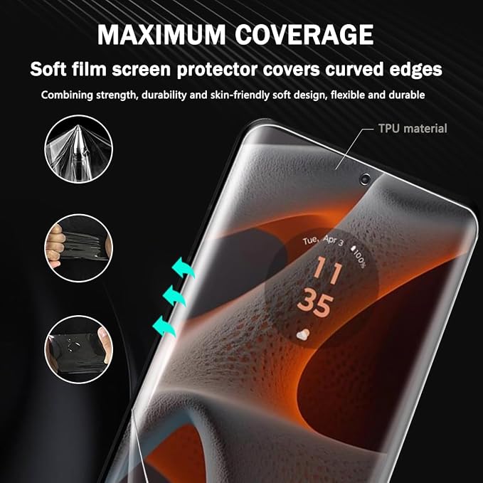 3+2 Pack Screen Protector for Motorola Edge 50 Pro Flexible TPU Film - Image 8