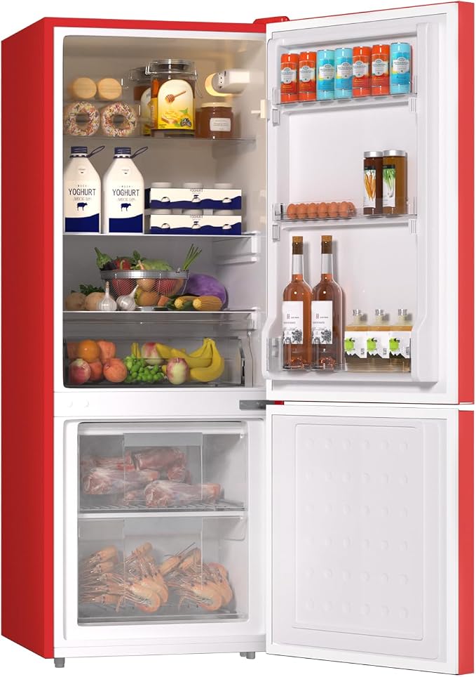 Apartment 7.1 Cu.Ft Refrigerator with Bottom Freezer Red | Office Fridge with Bottom Freezer, Large Capacity, Energy Saving, Adjustable Thermostat, Low Noise - Image 8