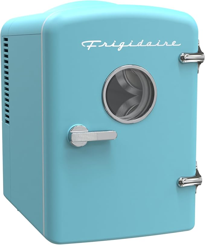 Frigidaire EFMIS171 Retro Mini Portable Personal Fridge - Ideal for Home, Office or Dorm - Includes Carrying Handle, AC/DC Wall/Car Charger (SkyBlu) - Image 2