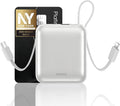 VINKO Small Portable Charger, 22.5W Fast Charging Mini Power Bank 10000mAh with Built-in Cables, Travel Essential USB-C Battery Pack Compatible with iPhone 17/16/15, Samsung S25/24, Android (White) by VINKOPocketPowerBank