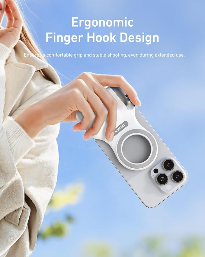 TELESIN Fun Shot Magnetic Phone Camera Grip + C03 Magnetic Selfie Light Bundle - Image 4