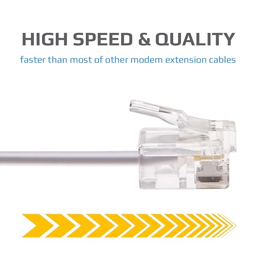 RJ11 Cable ADSL 33ft Extension Lead Phone Cord Telephone Plug High Speed - Image 2