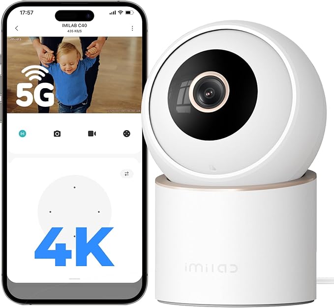 IMILAB 4K 8MP Security Camera Indoor, 360° View Pet/Dog/Baby Camera by IMILAB