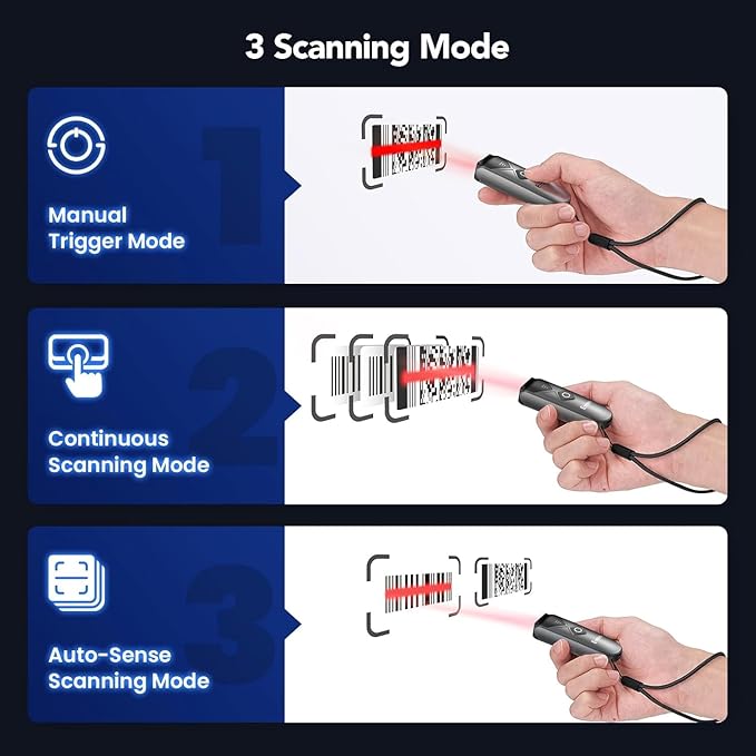 Eyoyo 2-Pack Mini QR 2D&1D Bluetooth Barcode Scanner Portable Wireless Barcode - Image 5