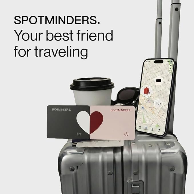 SPOTMINDERS Apple MFi Certified Wallet Tracker 2-Pack Black & Pink Travel Pack - Image 2
