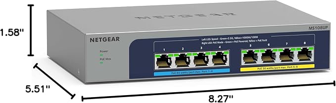 NETGEAR 8-Port Ultra60 Multi-Gigabit Ethernet Unmanaged Network Switch - - Image 7
