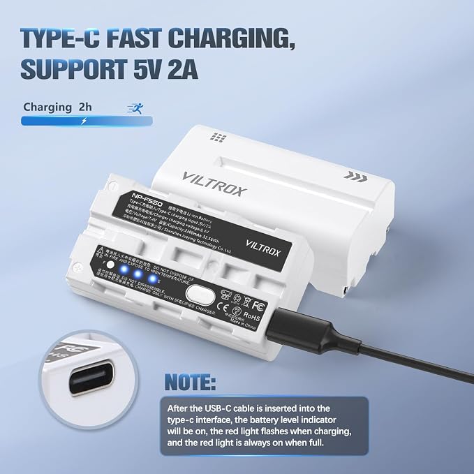 VILTROX NP-F550 Battery 2 Packs, Replacement - Image 4