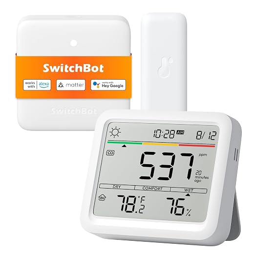 SwitchBot CO2 Detector, Air Quality Monitor Indoor, CO2 Monitor by SwitchBot