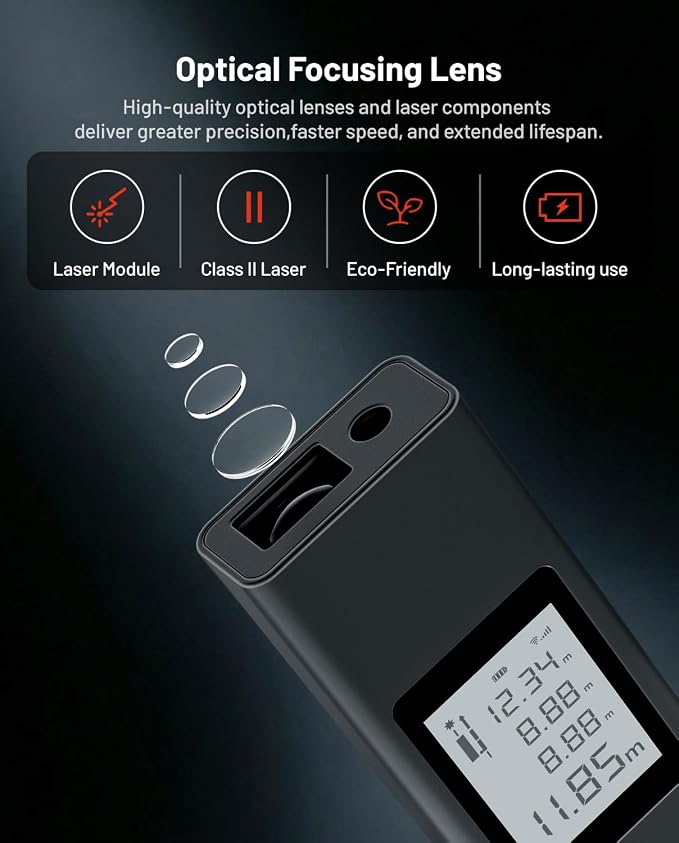 Laser Measure, ATuMan Compact Rechargeable Digital Laser Distance Meter 131 Feet - Image 3