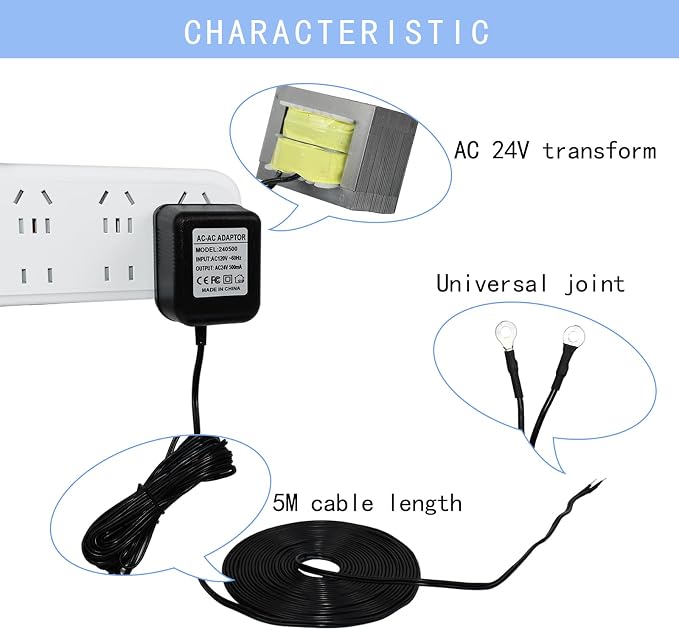 24V Transformer Doorbell Power Adapter Compatible - Image 2