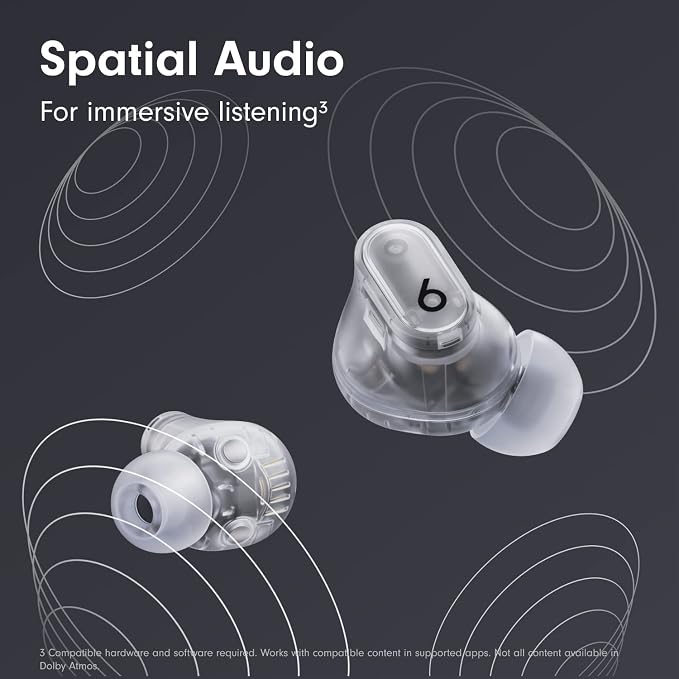 Beats Studio Buds + | True Wireless Noise Cancelling Earbuds, Enhanced Apple & Android Compatibility, Built-in Microphone, Sweat Resistant Bluetooth Headphones, Spatial Audio - Transparent - Image 7