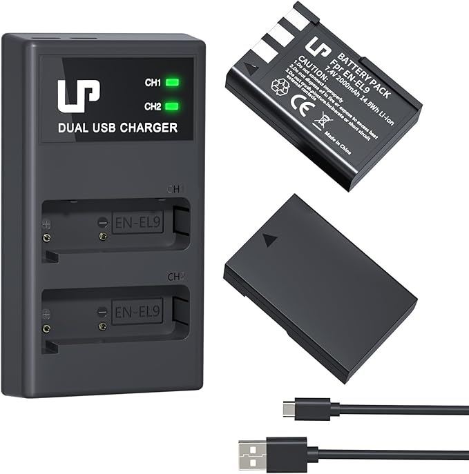 LP EN-EL9 EN EL9a Battery Charger Pack, D5000 Digital SLR Cameras by LP