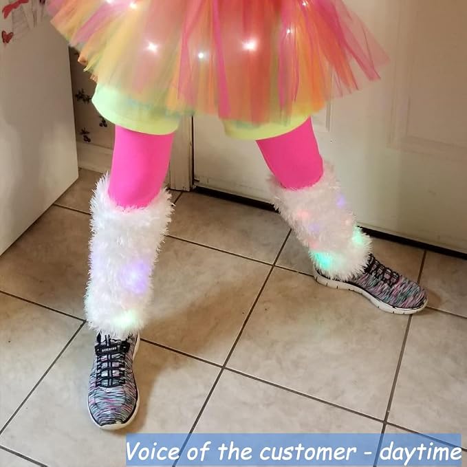 Luwint LED Flashing Furry Arm Leg Warmers - Image 3