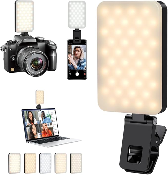Selfie Light for iPhone, Portable Phone Clip on Light, Rechargeable LED Ring by PIDINUK