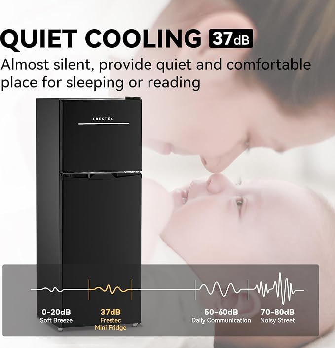 4.7 Cu.Ft Small Refrigerator with Freezer, Small Fridge with Top Freezer, for Dorm, Bedroom, Apartment, and Office, Double Door,black - Image 5