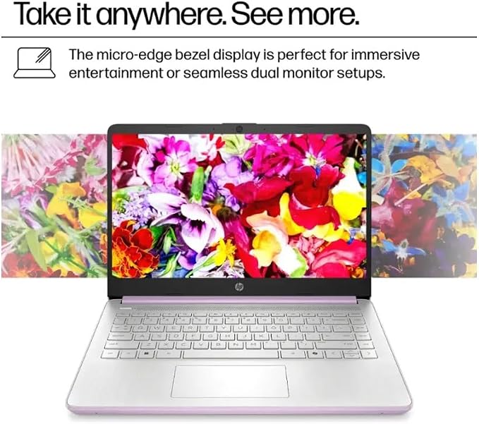 HP 2025 Student Laptop, Intel Processor N150(up to 3.6 GHz), 14 Inch LED Screen,8G RAM, 256GB Storange (128GB UFS+128GB MSD),1 Year Office 365, Windows 11 Home,Honey Lavender,w/YYY Accessories - Image 4