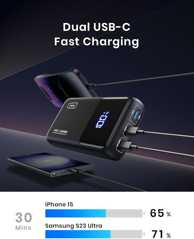 INIU Power Bank, 25000mAh 100W USB C Laptop Portable Charger, PD QC Fast Charging 3-Output Battery Pack, Travel Charger for Laptop MacBook iPad Tablet Steam Deck iPhone 17 16 15 14 Pro Samsung S25 etc - Image 9