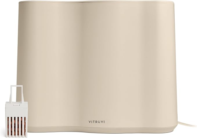 Vitruvi Cloud Humidifier for Bedroom | Large Humidifier Up to 600 sq ft | Cool Mist Humidifiers for Bedroom Quiet | Ultrasonic Humidifiers | 24 Hr Run Time - Oat by vitruvi
