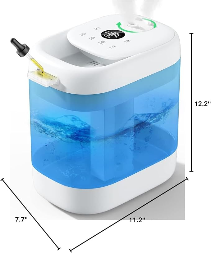 Homvana Humidifiers for Bedroom, 5L Super Easy to Clean Top Fill Auto Adapt Cool Mist Humidifier for Bedroom Plants Baby Kids for Home (Never Leaking Design), Quiet 40H Runtime, Essential Oil Diffuser - Image 9