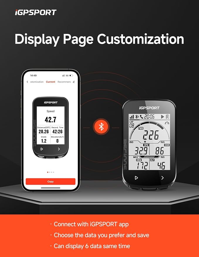 iGPSPORT BSC100S GPS Bike Computer Wireless, 2.6'' LCD Display 40H Rechargeable - Image 7