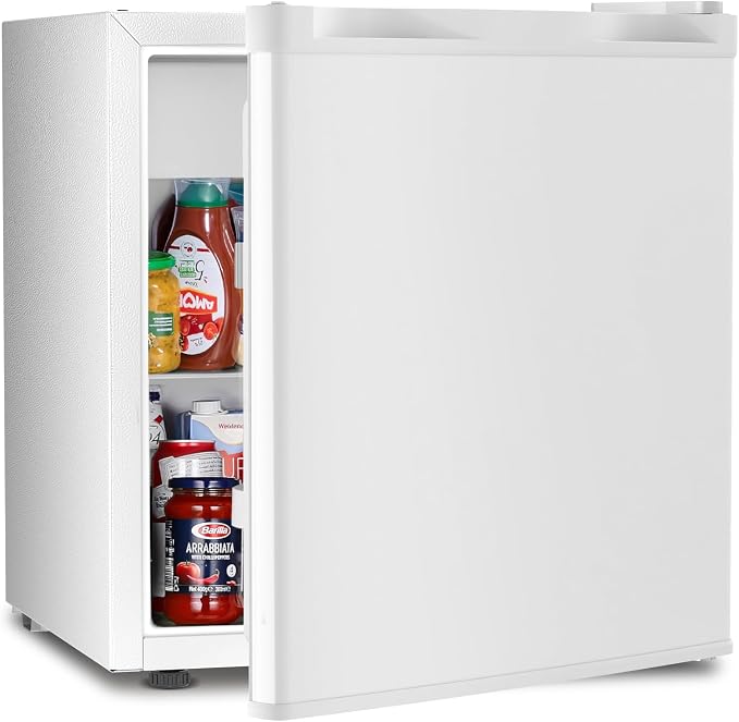 Antarctic Star Mini Fridge Compact Refrigerator with Freezer, Single Reversible Door, Dorm Fridge, Wire Shelf, Defrost Button, for Bedroom, Office, Garage, 1.7 Cu. Ft, White by AntarcticStar
