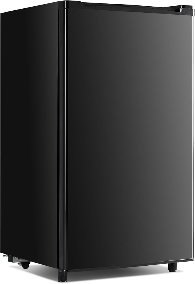 NEWBULIG Mini Fridge with Freezer 3.2 Cu.Ft Small Refrigerator for Office, Dorm, Small Fridge with Adjustable Thermostat, Energy Saving, Singel Door, Black by NEWBULIG