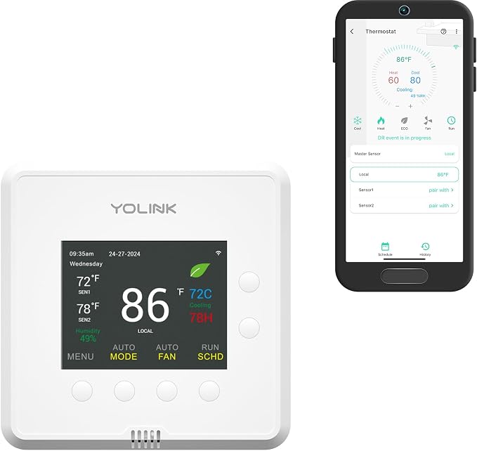YoLink Thermostat 2, Smart Home & Commercial Thermostat by YoLink