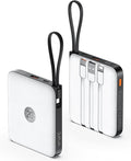 VRURC Battery Pack Charger Portable 10000mAh, 22.5W Power Bank Fast Charging with Built-in Cable, Cell Phone Power Bank for iPhone 17 16 15 & Early Series (White) by Home