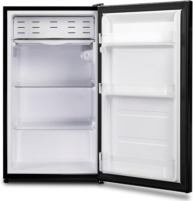 3.2 Cu.Ft Small Refrigerator Single Door, Mini Fridge for Bedroom Office Dorm Kitchen Undercounter, Compact Cooler with Removable Glass Shelves Quite Operation, Black - Image 2