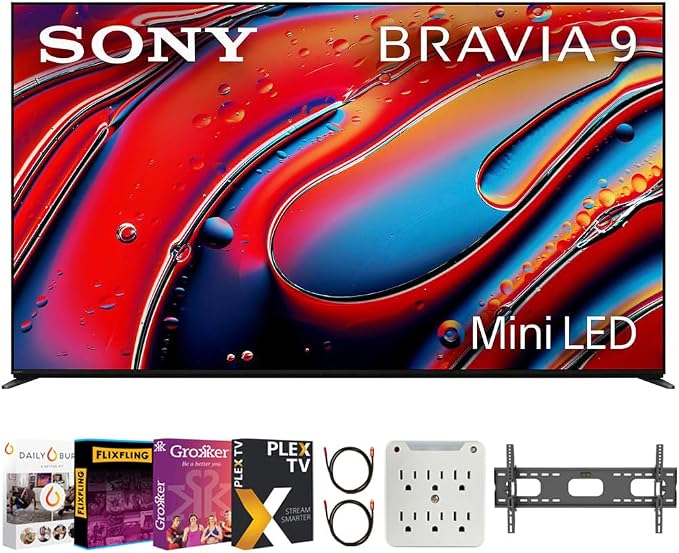 Sony BRAVIA 9 K75XR90 75 inch 4K HDR Smart QLED Mini-LED TV Bundle with Premiere Movie Streaming Package & TV Setup Bundle with Wall Mount + Surge Adapter + HDMI Cable & More (2024 Model) by Unknown