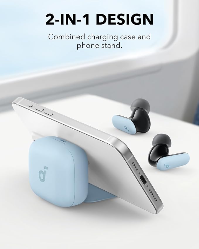 Soundcore P30i by Anker Noise Cancelling Earbuds, Hands-Free Viewing | Strong and Smart Noise Cancelling, Powerful Bass, 45H Playtime, 2-in-1 Case and Phone Stand, IP54, Bluetooth 5.4 - Image 2