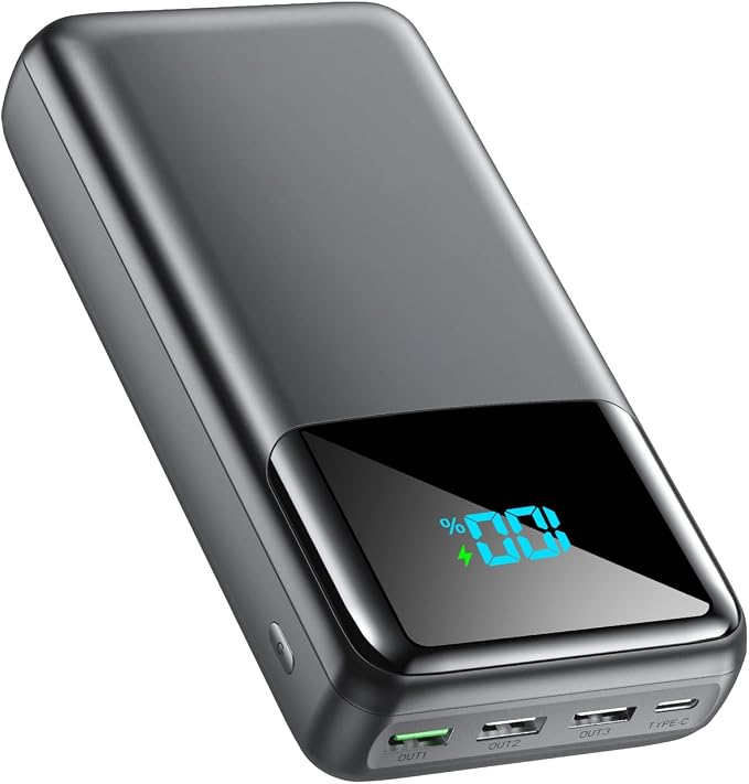 Portable Charger Power Bank 50000mAh, USB-C PD 30W Fast Charging External Battery Pack, Portable Phone Charger for iPhone 17/1615/14/13/12/11 Samsung Android (Gray) by Unknown