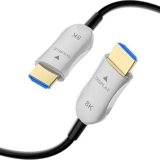 8K Fiber Optic HDMI 2.1 Cable 20ft, Active HDMI Cable Slim, High Speed Fiber by RUBMUD