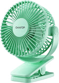 Gaiatop Portable Clip on Fan Battery Operated, Small Powerful 3 Speed Quiet 360° Rotate, USB Rechargeable Mini Personal Cooling Fan for Desk Table Home Office Stroller Camping Women Gifts Green by GAIATOP