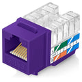 Everest 90° Angled RJ45 Cat6 Keystone Jacks 100-Pack in Purple by EverestMediaSolutions