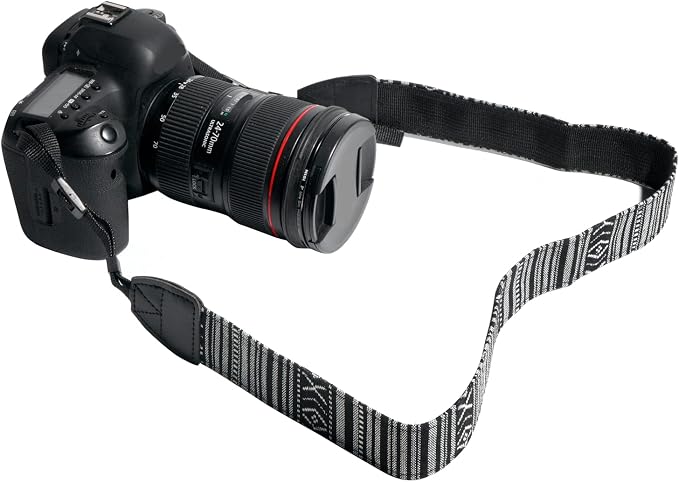 Camera Strap Canvas BlackWhite Shoulder Strap - Image 9