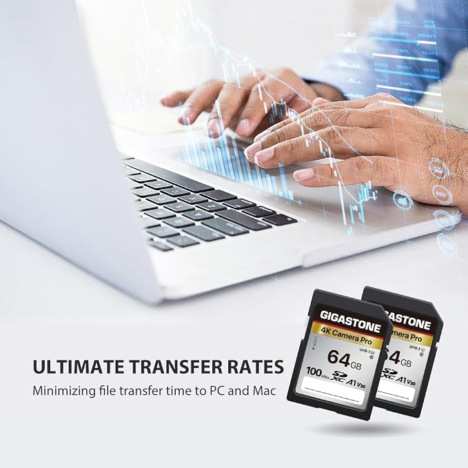 【5-Years Data Recovery】 GIGASTONE 64GB SD Card 2-Pack, 4K Camera Pro, UHS-I A1 - Image 6