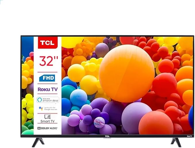 TCL 32S357 32" Class 3 Series Full HD LED Smart Roku TV Works with Siri, Alexa, and Google Assistant (Renewed) by Amazon+Renewed