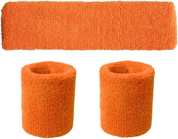 Song Qing Women 80s Dance Plain Ribbed Running Headband Wristbands Knit Crochet - Image 3