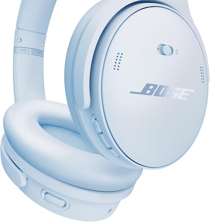 Bose QuietComfort Headphones - Wireless Bluetooth Headphones, Active Over Ear Noise Cancelling and Mic, USB-C Charging, Deep Bass, Up to 24 Hours of Playtime, Ice Blue - Limited Edition Color - Image 5