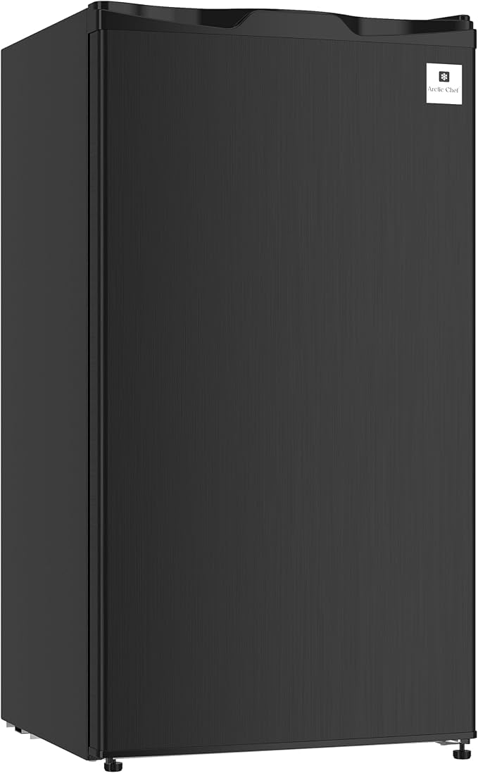 ARCTIC CHEF ACFR335, 3.2 Cu Ft Compact Design Mini Fridge with Freezer, Stainless, Black SS - Image 2