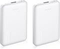 Miady 2-Pack 5000mAh Mini Portable Charger, 5V 2.4A USB-C Output Fast Charging Battery Pack Travel Small Power Bank Compatible with iPhone 16/15 Galaxy S24/S22 iPad Android etc (2 White) by Miady